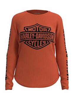 HARLEY-DAVIDSON Authentic Bar & Shield Rib-Knit Top Damen Longsleeve Shirt, XXL von HARLEY-DAVIDSON