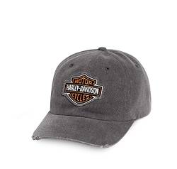 HARLEY-DAVIDSON Grey Frayed Logo Cap Schirmmütze von HARLEY-DAVIDSON