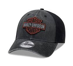 HARLEY-DAVIDSON Herren Baseballmütze Kappe Verwaschen Zweifarbiges Logo, L von HARLEY-DAVIDSON