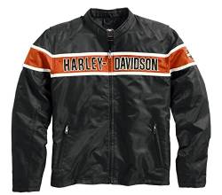 HARLEY-DAVIDSON Herren Jacke Generations Casual Outdoor Freizeitjacke Funktionsjacke für Männer Schwarz Orange, 2XL von HARLEY-DAVIDSON