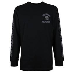 HARLEY-DAVIDSON Herren Langarm-Shirt Willie G. Skull - Longsleeve aus Baumwolle - Dünner Sommer Pullover - Langärmliger, Schwarz, 4XL von HARLEY-DAVIDSON