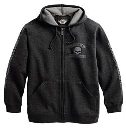 HARLEY-DAVIDSON Herren Sweatshirtjacke Freizeit Sweatjacke Männer Zip Up Hoodie Motorradjacke Pullover mit Kapuzen, 5XL von HARLEY-DAVIDSON