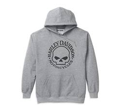 HARLEY-DAVIDSON Skull Graphic Grey Hoodie Herren Sweatshirt, 3XL von HARLEY-DAVIDSON