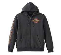Harley-Davidson Classic Eagle Zip-Up Black Beauty Hoodie Sweatshirt, XXL von HARLEY-DAVIDSON