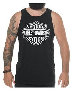 Harley-Davidson Men's Classic White Bar & Shield Logo Sleeveless Tank, Black von HARLEY-DAVIDSON