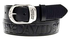 Harley-Davidson Men's Slide Over Belt Black Leather HDMBT10588 von HARLEY-DAVIDSON