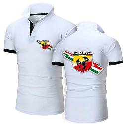 Herren-Golf-Poloshirts für ABA-RTH, kurzärmelige T-Shirts, schnell trocknende Kleidung, modische Freizeit-T-Shirts, Teenager, Sommer, Tennis, feuchtigkeitsableitende Oberteile,White-M von HARLSO