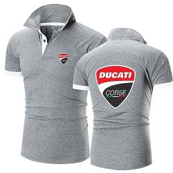 Herren-Poloshirts für Duca-TI, schnell trocknendes Sport-Shirt, leichtes Kurzarm-Golf-Poloshirt, Sport-Lauf-Workout-Tops für Herren,Grey-L von HARLSO