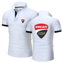 Herren-Poloshirts für Duca-TI, schnell trocknendes Sport-Shirt, leichtes Kurzarm-Golf-Poloshirt, Sport-Lauf-Workout-Tops für Herren,White-M von HARLSO