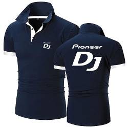 Kurzarm-Polo-T-Shirts für Herren für Pioneer DJ, schnell trocknende sportliche T-Shirts für Freizeit, Arbeit, Golf, Tennis, Workout, Poloshirts, Sport, Fitnessstudio,Blue-M von HARLSO