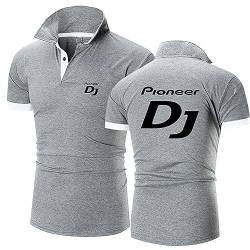 Kurzarm-Polo-T-Shirts für Herren für Pioneer DJ, schnell trocknende sportliche T-Shirts für Freizeit, Arbeit, Golf, Tennis, Workout, Poloshirts, Sport, Fitnessstudio,Grey-4XL von HARLSO