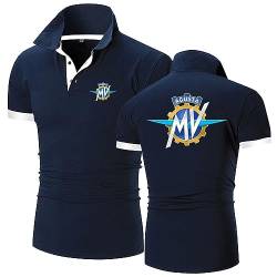 Modische Polo-T-Shirts für Herren für MV Agusta, kurzärmelige, schnell trocknende Polos, feuchtigkeitsableitende T-Shirts, Outdoor-Sport-Shirt, atmungsaktive Tennis-Tops,Blue-XXL von HARLSO