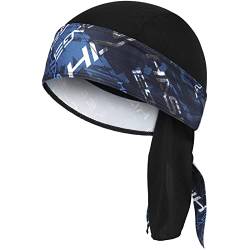 HASAGEI Bandana Herren Damen Atmungsaktiv Kopftuch Sports Bandana Cap Laufmütze Schnelltrocknend Kopftuch Unterm Radhelm Sommer Kopftücher Fahrrad Mütze (Blau) von HASAGEI