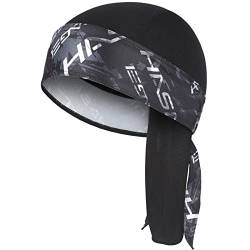 HASAGEI Bandana Herren Damen Atmungsaktiv Kopftuch Sports Bandana Cap Laufmütze Schnelltrocknend Kopftuch Unterm Radhelm Sommer Kopftücher Fahrrad Mütze (Schwarz) von HASAGEI