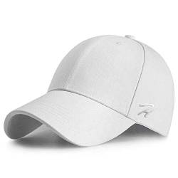 HASAGEI Baseball Cap Herren Damen Basecap Baseball Kappe Reine Farbe Baseboard Baseballkappe Cotton Cap für Tennis Golf Reisen (55-62, Weiß) von HASAGEI