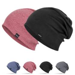 HASAGEI Mütze Herren, Slouch Beanie Damen, Leichte Dünne Mütze, Weich Baumwolle Chemo Mütze, Klassische Unisex Jersey Mütze für Frühling Herbst und Winter von HASAGEI