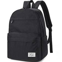 HASAGEI Rucksack Herren Damen Rucksäcke Schulrucksack, mit 15,6 Zoll Laptopfach, Moderner Wasserdicht Lässiger Groß Backpack, Teenager Schultasche, Wanderrucksack für Schule Arbeit Reisen Schwarz von HASAGEI