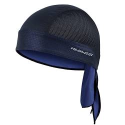 HASAGEI Sport Kopfbedeckung Bandana Cap Kopftuch Herrem Damen Biker Schädel Kappe Fahrradmütze, Schweißableitender Quick Dry Sommer Hat (Dark Blue) von HASAGEI