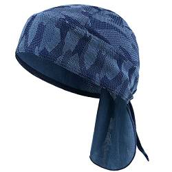 HASAGEI Sports Bandana Cap Herrem Damen Biker Bandanas Kopftuch Hat (Blau) von HASAGEI