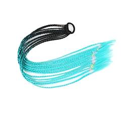 Fake Hair 12 Stück bunte Perücken, Zopf-Pferdeschwanz-Stirnband, gedrehte geflochtene synthetische Haarteile, Verlängerungszubehör, elastische Gummi-Haarbänder Ponytail (Color : 0017, Size : 24inch von HASMI