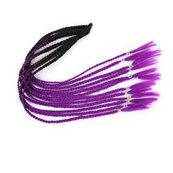 Fake Hair 12 Stück bunte Perücken, Zopf-Pferdeschwanz-Stirnband, gedrehte geflochtene synthetische Haarteile, Verlängerungszubehör, elastische Gummi-Haarbänder Ponytail (Color : 0022, Size : 24inch von HASMI
