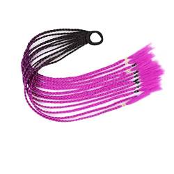 Fake Hair 12 Stück bunte Perücken, Zopf-Pferdeschwanz-Stirnband, gedrehte geflochtene synthetische Haarteile, Verlängerungszubehör, elastische Gummi-Haarbänder Ponytail (Color : 0024, Size : 24inch von HASMI