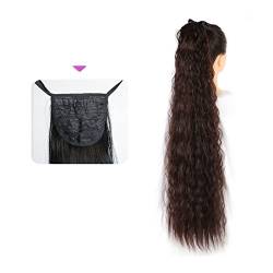 Fake Hair 35/55/80 cm synthetische lange Maiswellen-Pferdeschwanzverlängerung mit Kordelzug, lockiges, gewelltes Pferdeschwanz-Haarteil for Frauen, lockiger Kordelzug-Pferdeschwanz, hitzebeständig Pon von HASMI