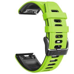HASMI 20 mm Silikon-Uhrenarmband, kompatibel for Fenix ​​5S, zweifarbiger Soft-Uhrenarmband-Ersatz, kompatibel for Fenix ​​5S Plus/Fenix ​​6S/6S Pro Smartwatches (Color : Green, Size : 20mm) von HASMI