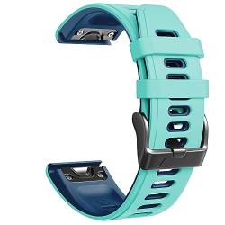 HASMI 20 mm Silikon-Uhrenarmband, kompatibel for Fenix ​​5S, zweifarbiger Soft-Uhrenarmband-Ersatz, kompatibel for Fenix ​​5S Plus/Fenix ​​6S/6S Pro Smartwatches (Color : Mint, Size : 20mm) von HASMI