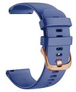HASMI 20 mm Sportuhrenarmband kompatibel for Vivomove 3 Armband, Silikon-Ersatzarmband kompatibel for Gear S2 Classic/Forerunner 645 Smartwatch (Color : Dark Blue, Size : 20MM_L) von HASMI