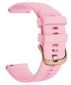 HASMI 20 mm Sportuhrenarmband kompatibel for Vivomove 3 Armband, Silikon-Ersatzarmband kompatibel for Gear S2 Classic/Forerunner 645 Smartwatch (Color : Pink, Size : 20MM_S) von HASMI