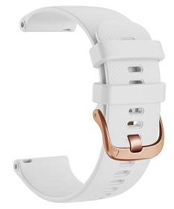 HASMI 20 mm Sportuhrenarmband kompatibel for Vivomove 3 Armband, Silikon-Ersatzarmband kompatibel for Gear S2 Classic/Forerunner 645 Smartwatch (Color : White, Size : 20MM_S) von HASMI