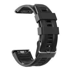 HASMI 22 mm 26 mm Silikon-Smartwatch-Armband, kompatibel for Garmin Fenix ​​7X 7 Fenix ​​6X 6 Pro Fenix ​​5X 5 Plus 3HR Armband Schnellverschluss-Armband (Color : Noir, Size : 22mm Fenix 5 5 Plus) von HASMI