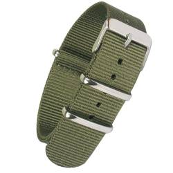 HASMI Kompatibel 18mm 20mm 22mm Einfarbig Schwarz Armband Nylon Uhrenarmband Armbanduhr Band Edelstahl Schnalle Stoff (Color : A, Size : 20mm) von HASMI