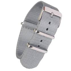 HASMI Kompatibel 18mm 20mm 22mm Einfarbig Schwarz Armband Nylon Uhrenarmband Armbanduhr Band Edelstahl Schnalle Stoff (Color : Gr�, Size : 22mm) von HASMI