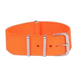 HASMI Kompatibles 20-mm-Armband aus massivem orangefarbenem Fasergewebe, 20-mm-Nylon-Uhrenarmband von HASMI
