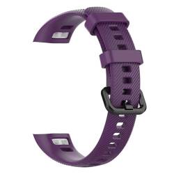 HASMI Kompatibles Honor Band 4 5 weiches Silikon-Ersatzuhrenarmband Smartwatch-Armband-Armband Band4 Band5 (Color : Purple, Size : Honor Band 5) von HASMI