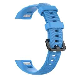 HASMI Kompatibles Honor Band 4 5 weiches Silikon-Ersatzuhrenarmband Smartwatch-Armband-Armband Band4 Band5 (Color : Sky blue, Size : Honor Band 4) von HASMI