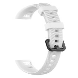 HASMI Kompatibles Honor Band 4 5 weiches Silikon-Ersatzuhrenarmband Smartwatch-Armband-Armband Band4 Band5 (Color : Wit, Size : Honor Band 4) von HASMI