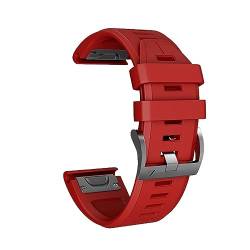 HASMI Silikonarmband for Schnellverschluss-Armband, kompatibel for Fenix ​​5X 3 3HR, 26 mm 22 mm Armband, kompatibel for Fenix ​​5 5X Plus Forerunner 935 (Color : Red, Size : 26mm) von HASMI