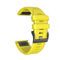 HASMI Silikonarmband for Schnellverschluss-Armband, kompatibel for Fenix ​​5X 3 3HR, 26 mm 22 mm Armband, kompatibel for Fenix ​​5 5X Plus Forerunner 935 (Color : Yellow, Size : 26mm) von HASMI