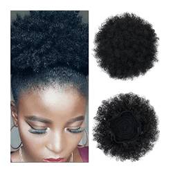 Haarteil Afro Puff Haarknoten Chignon Zubehör Kurze Kordelzug Pferdeschwanz Verlängerung Synthetische Kinky Curly Pferdeschwanz Haarteile for Schwarze Frauen Dutt (Color : 0024) von HASMI