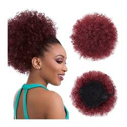 Haarteil Afro Puff Haarknoten Chignon Zubehör Kurze Kordelzug Pferdeschwanz Verlängerung Synthetische Kinky Curly Pferdeschwanz Haarteile for Schwarze Frauen Dutt (Color : Bug) von HASMI