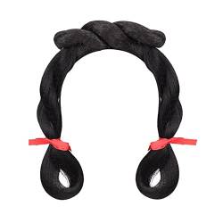 Haarteil Chinesisches altes traditionelles schwarzes Haar Zöpfe Chignon synthetisches Hanfu altes Kostüm Cosplay Haarknoten Prinzessin Haarknoten Cosplay Perücke for Frauen Dutt (Color : 003) von HASMI