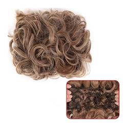 Haarteil Messy Bun Haarteil Synthetisches Messy Hair Dutt Ponyail Extension Updo Combs Clip in Pferdeschwanz Curly Chignon Haarteil for Hochzeitsfrauen Dutt (Color : 009) von HASMI