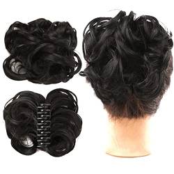 Haarteil Messy Dutt Haarteil Tousled Updo Claw Clip in Haarteil for Frauen Curly Wavy Short Synthetic Scrunchies Clip in Claw Hair Dutt Hair Extension Dutt (Color : AM10-4) von HASMI