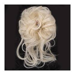 Haarteil Unordentliches Brötchen-Haarteil, synthetische, zerzauste Hochsteckfrisur, Haarknoten, Verlängerung, elastisches Haarband, Haarteile, lockiger Chignon, Donut-Scrunchie for Frauen Dutt (Color von HASMI