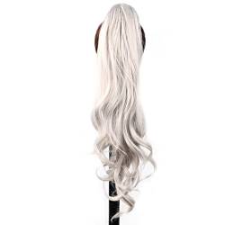 Pferdeschwanz Haarteil 32-Zoll-Pferdeschwanz-Haarteile for Frauen for den täglichen Gebrauch, synthetische, flexible Pferdeschwanz-Verlängerung, blond Pferdeschwanzverlängerung (Color : Grijs, Size von HASMI