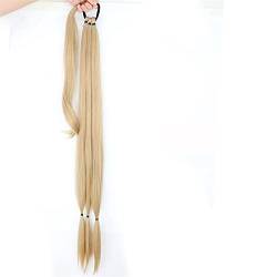 Pferdeschwanz Haarteil Elastisches Band for Frauen, synthetische lange geflochtene Pferdeschwanz-Haarverlängerungen, 85 cm, natürliches blondes Geflecht, Pferdeschwanz mit Haaren Pferdeschwanzverlänge von HASMI