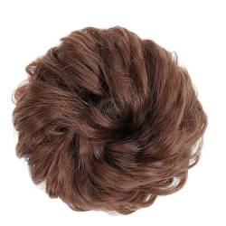 kunsthaar zum einflechten Messy Bun Hair Pieces Extensions, Curly Wave Synthetic Chignon Hairpiece mit Gummiband, Donut Hair Bun Scrunchie for Frauen Mädchen haare zum einflechten (Color : 30) von HASMI